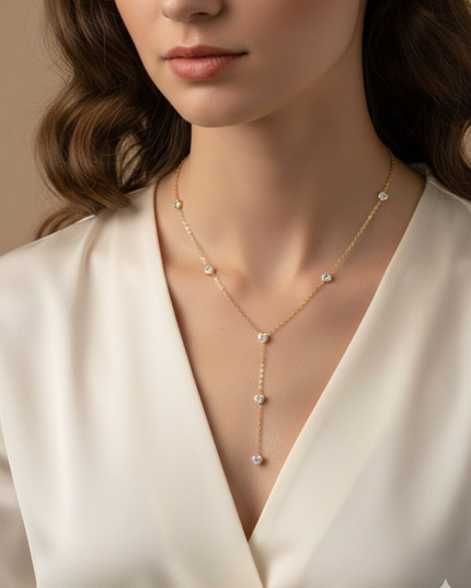 Lustre Drop Y-Necklace