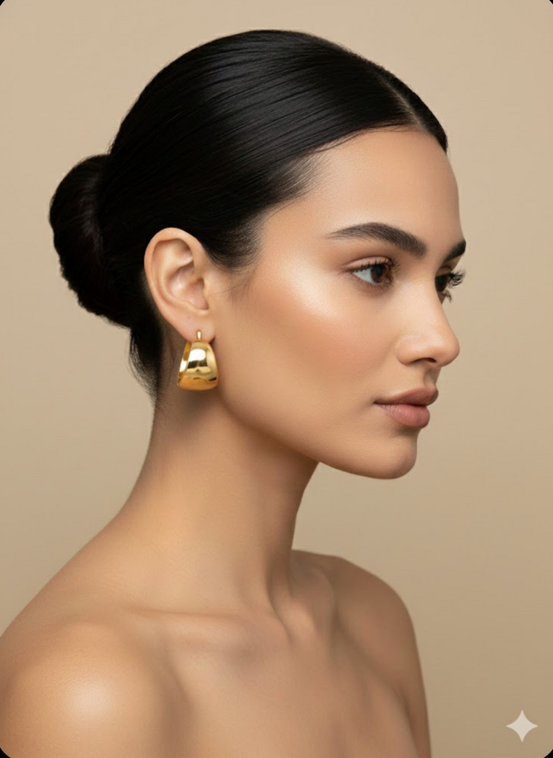 Molten Curve Gold Hoops
