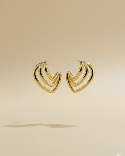 Contour Wave Gold Studs