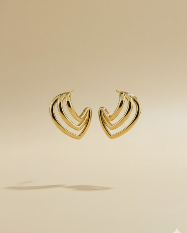 Contour Wave Gold Studs