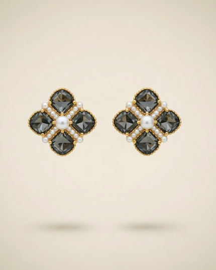 Noir Clover Studs