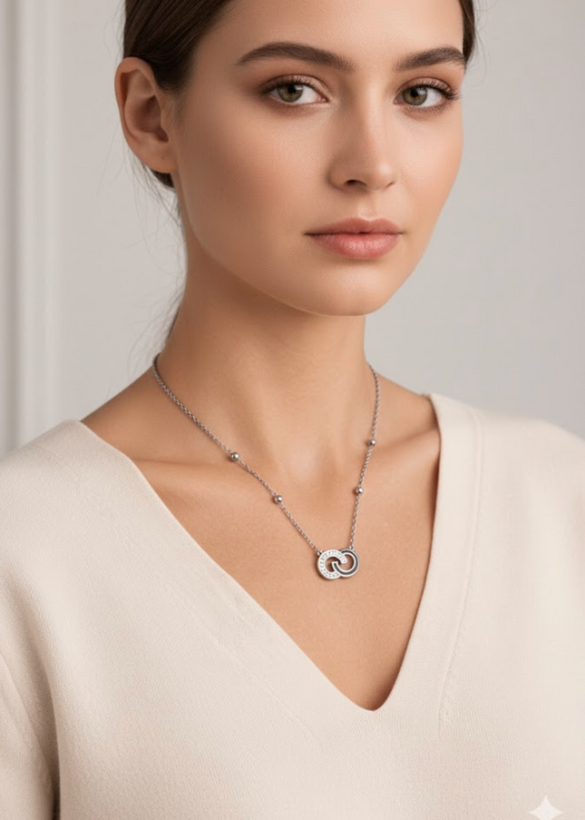 Interlink Halo Necklace